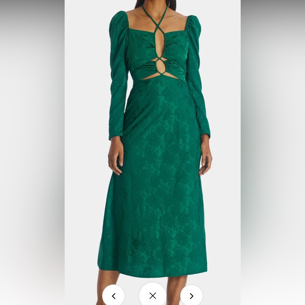 Where are you from WAYF blue Halter Cut Out Midi Dress